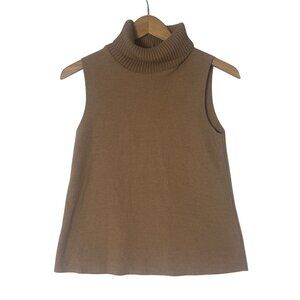 Zara Sleeveless Turtleneck Sweater Top Brown Size S